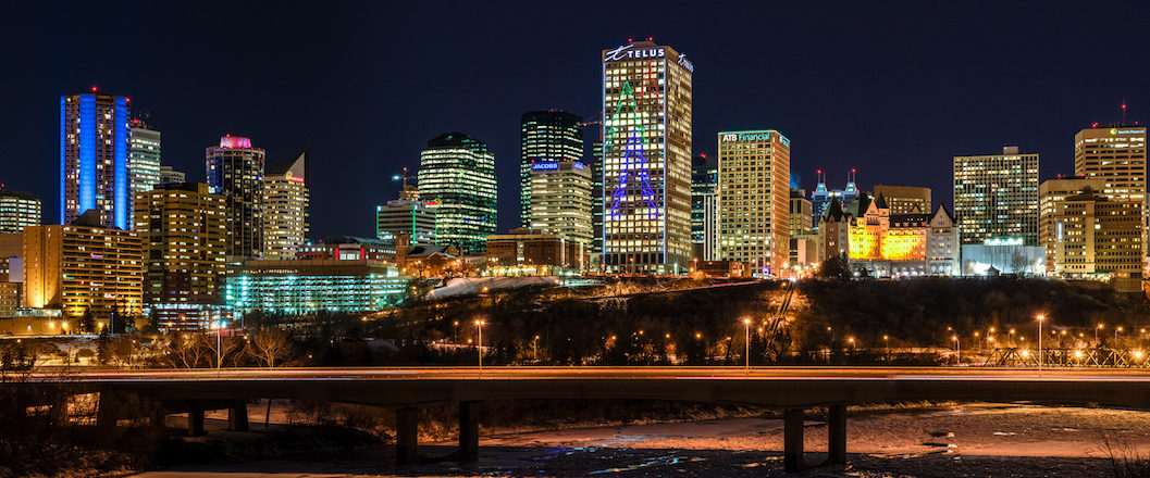 Edmonton Skyline Winter Night