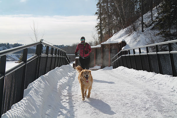 Danielle Mathias and her running partner, Marley.