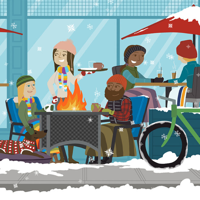 Winter patio in Edmonton, Alberta. WinterCity Edmonton